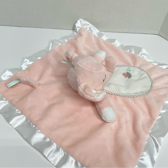 Pink Elephant Lovey Douglas Cuddle Toys Lil Snuggler Pink White Security Blanket - Picture 5 of 10